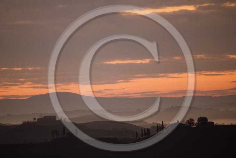 1985 - Landscapes of sunset in Crete Senesi land.