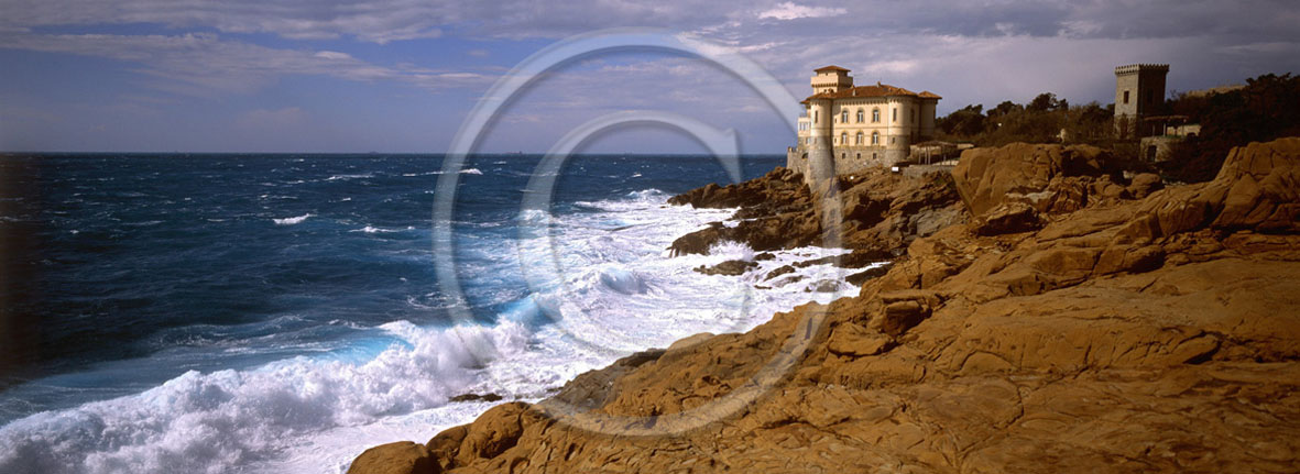 2005 - Panoramic view of Tirreno sea in summer, Calafuria place, Etruria coast, 8 miles south the province of Leghorn.