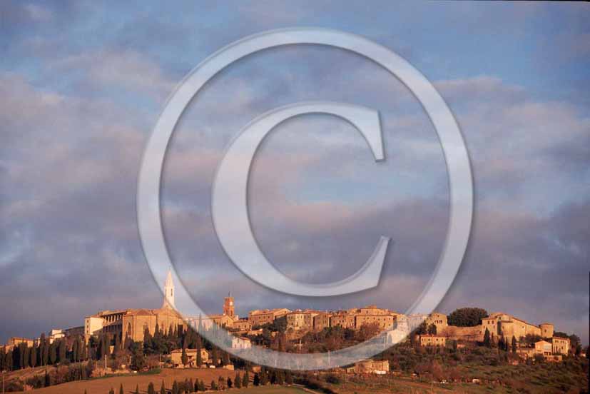 2000 - View of Pienza medieval village, Orcia Valley, 32 miles south the province of Siena.