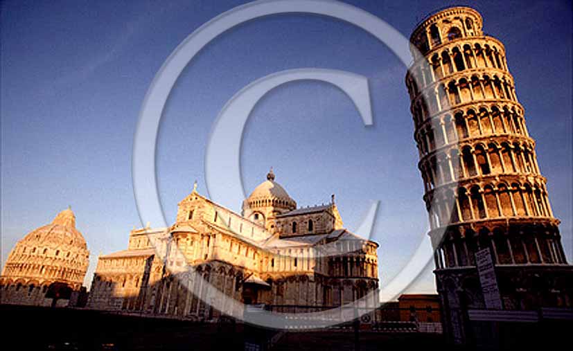 1995 - View of the leaning tower, cathedral and baptistry in 