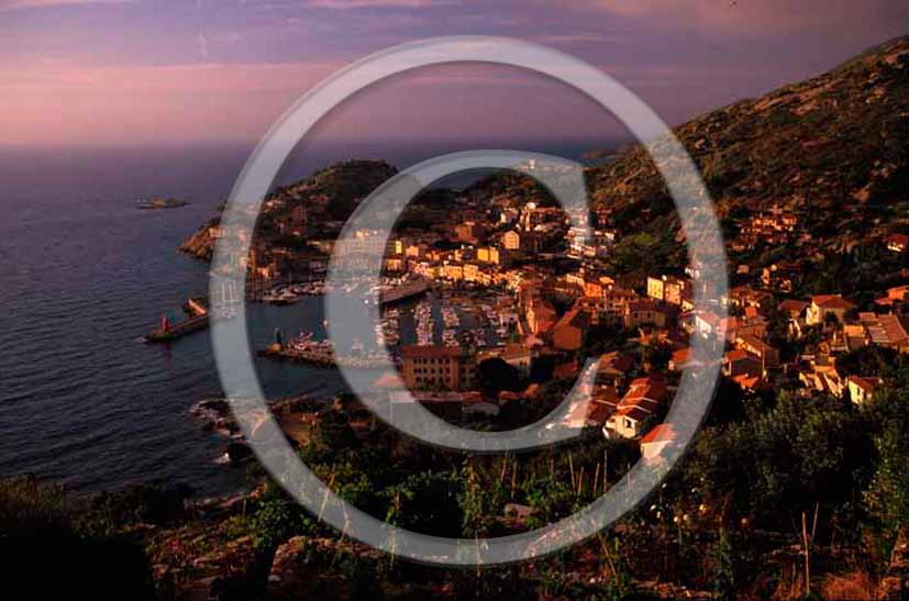 2004 - View of the port of Isle of Giglio, Maremma land, 80 miles south the province of Grosseto.