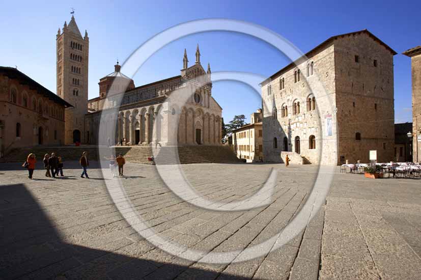 2005 - View of the main square and the cathedral of Massa Marittima village, Metallifere Valley, 30 miles north est the province of Grosseto. 