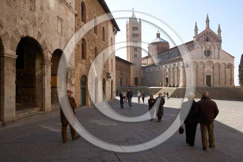 2005 - View of the main square and the cathedral of Massa Marittima village, Metallifere Valley, 30 miles north est the province of Grosseto. 