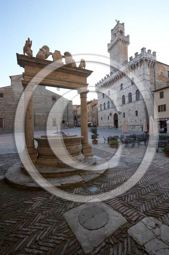 2005 - View of the main square od Montepulciano medieval village, Chiana Valley, 35 miles south east the province of Arezzo.