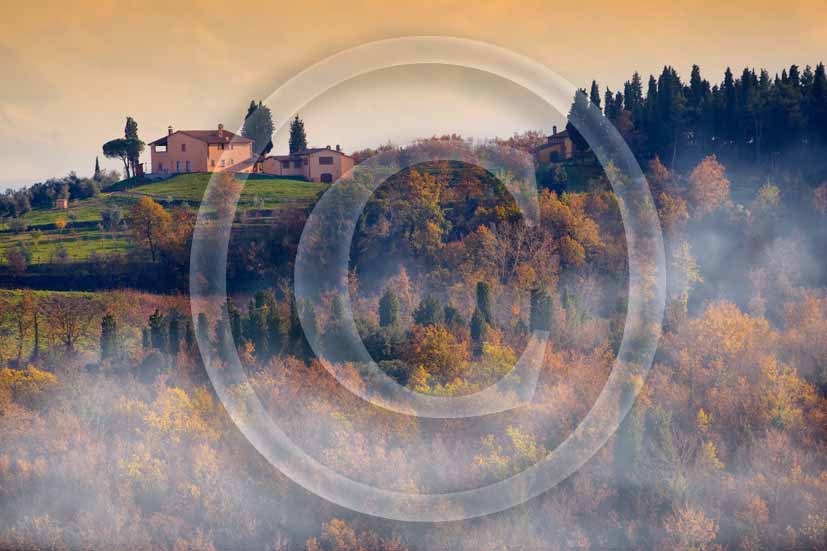 2006 - Landscapes and farm in winter with fog on early morning, Castelnuovo place, near S.Miniato medieval village, Era valley, 15 miles south the province of Florence.