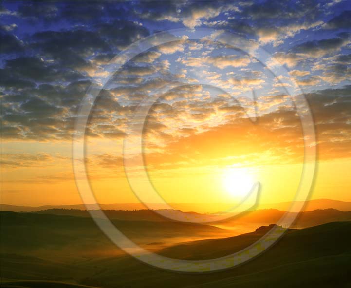 1999 - Landscapes of sunrise in Crete senesi land.