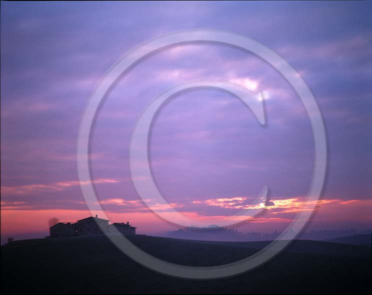 2002 - Landscapes with fog on sunrise in winter, near Ville di Corsano place, 14 miles east province of Siena.