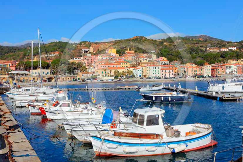 2012 - View of port of Rio Marina Village, Elba Island, Tirreno sea.