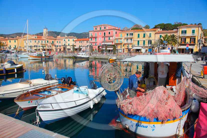 2012 - View of port of Portoazzurro village, Elba Island, Tirreno sea.