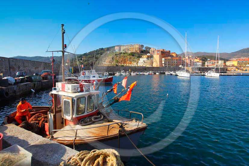 2012 - View of port of Rio Marina Village, Elba Island, Tirreno sea.