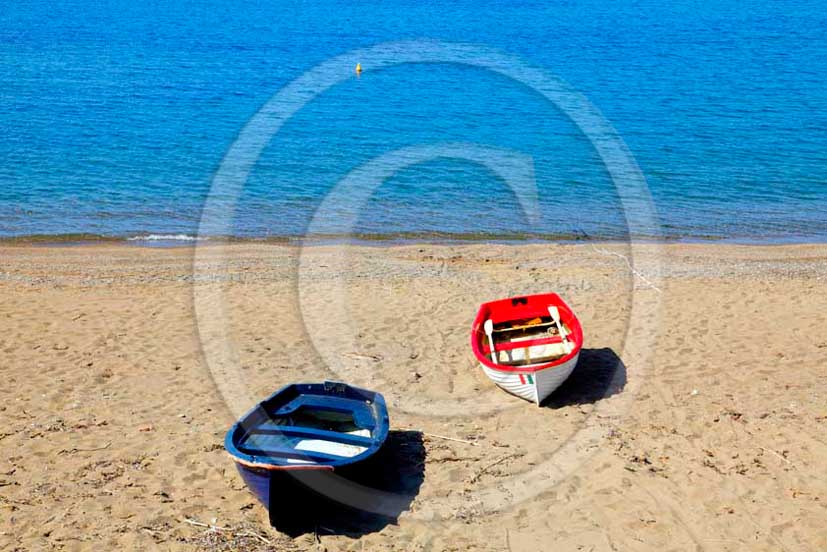 2012 - Little boats at Innamorata Beach, Elba Island, Tirreno sea.