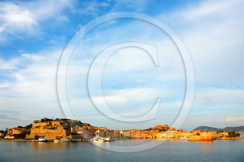 2012 - View of the port of Portoferraio village, Elba Isle, Tirreno sea.