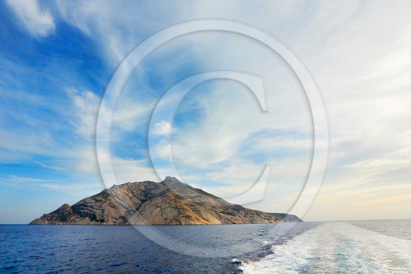 2012 - View of Isle of Montecristo, Tirreno sea.