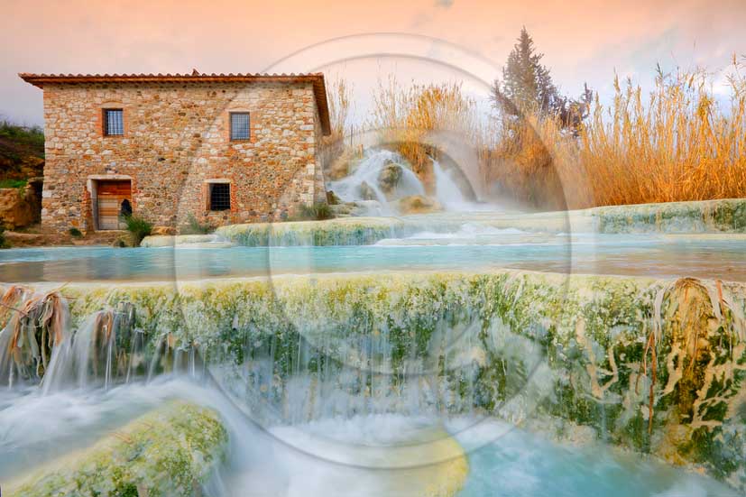 2012 - View of the natural Thermes of Saturnia in Maremma land.