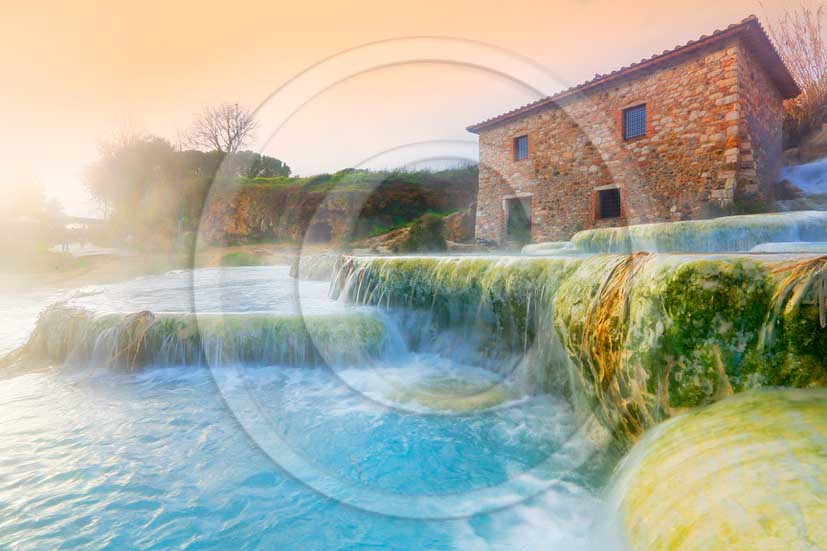 2012 - View of the natural Thermes of Saturnia in Maremma land.