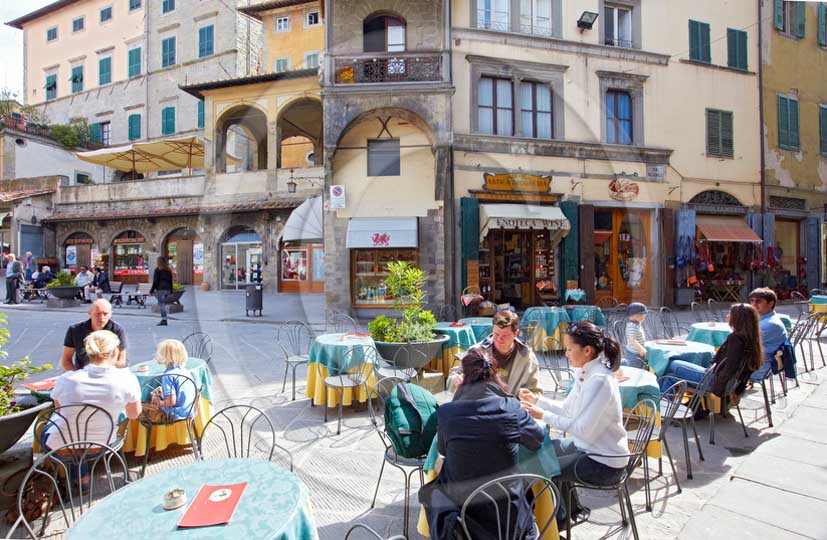 2013 - View of the main square of Cortona village in Valdichiana valley.