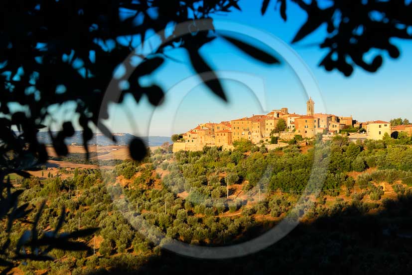 2013 - View on early morning of Castelmuzio village in Orcia valley.