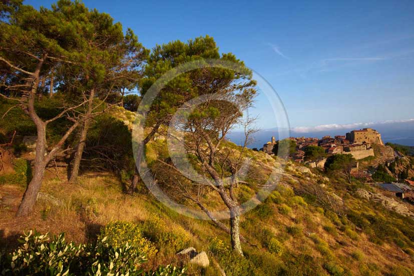 2009 - View of the Castle of Isle of Giglio on summer, Maremma land, 80 miles south the province of Grosseto.