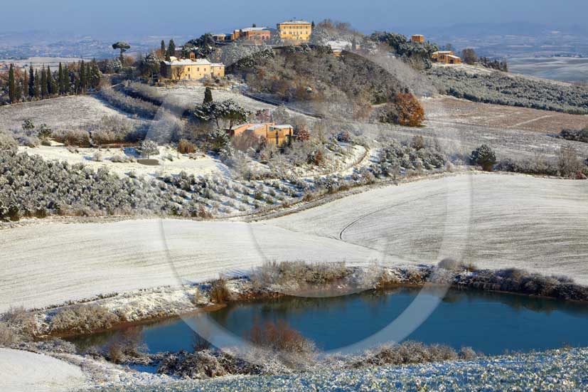 2009 - Landscapes of Radi village with snow in winter, near Ville di Corsano place, 13 miles south Siena province.